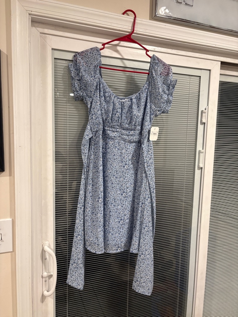 Altar'd State Light Blue Floral Midi Dress